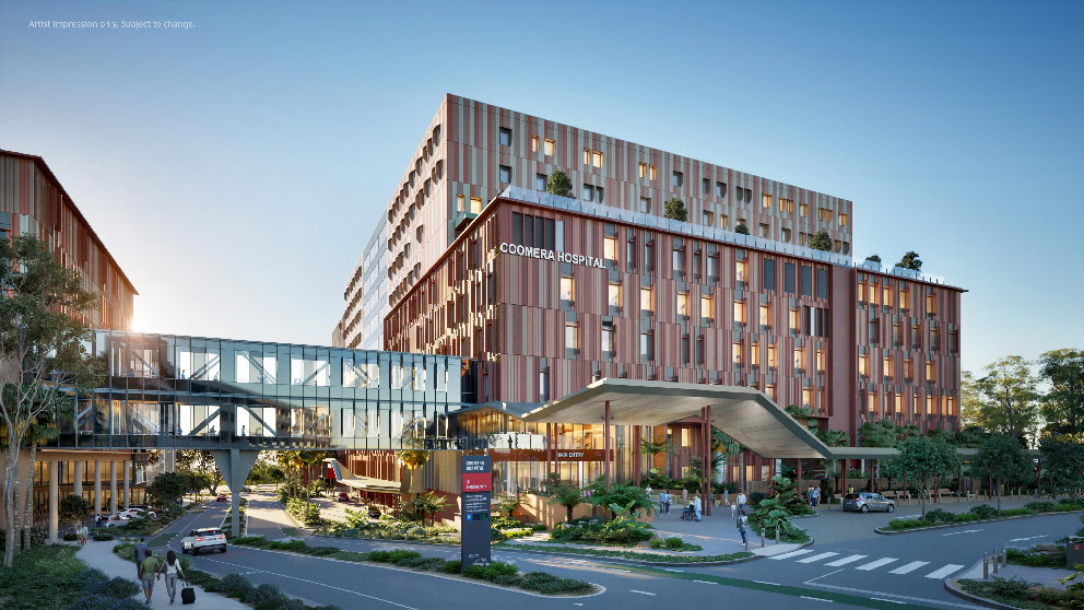 Artist impression of the New Coomera Hospital